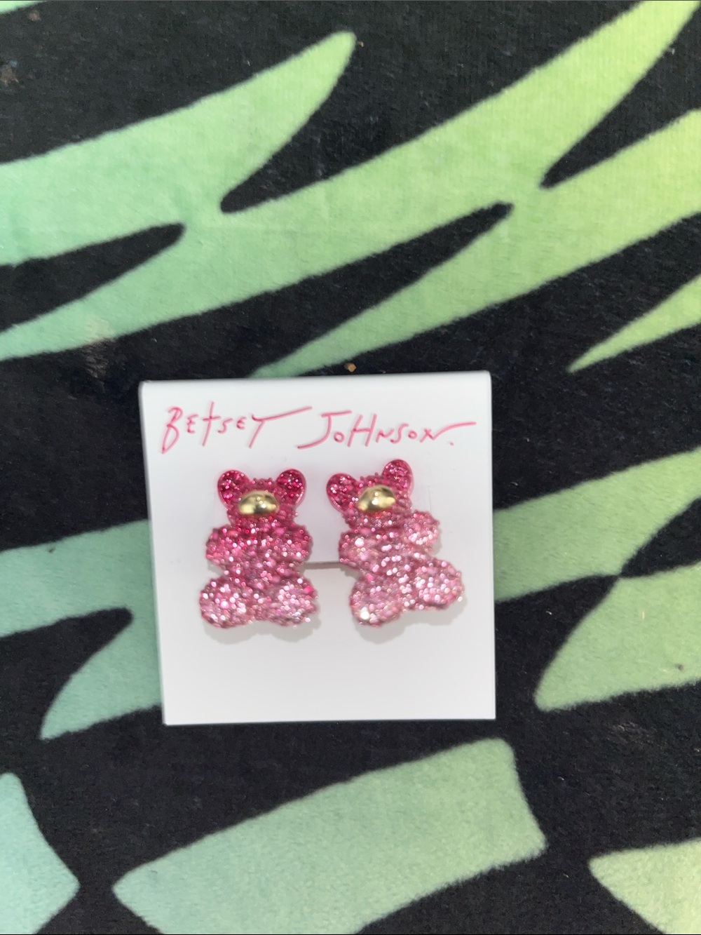 ✨BNIB Betsey Johnson Bedazzled Gummie Bear Earrings!✨